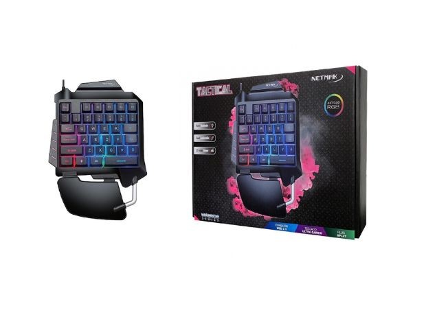 &+ KIT TECLADO PC GAMER RGB NM-TACTICALCON CABLE